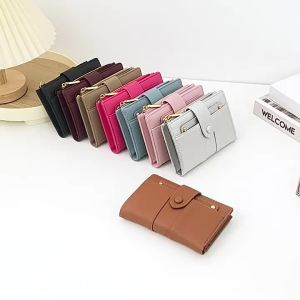 GStar 2025 New Bifold Wallet PU Leather Multi-Slots Card Holder High Quality Classic Retro Zipper Money Bag Fashion Simple Lady Wallet Coins Purse Ready Stock