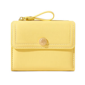 SeaGloca Simple Korean Style Fashion Portable PU Zipper Short Trifold Wallet for Woman