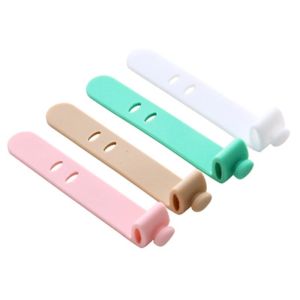 YESPERY 4PCS Silicone Cable Organizer Candy Color Data Cable Tie Wire Binding Management Cable Winder