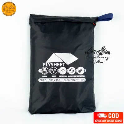 FLYSHEET WATERPROOF 4X6 3X4 3X3 3X2 TENDA KEMAH TEBAL 19 LUBANG FLY SHEET TENDA WATERPROOF