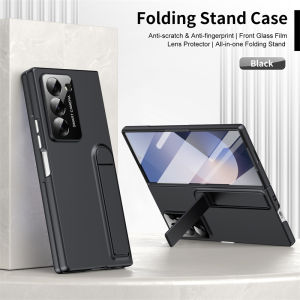Hybrid Full-Body Matte Cover Case for Samsung Z Fold 7 2025 Fold 6 5 4 5G with Lens Protection &Tempered Glass & Foldable Kickstand
