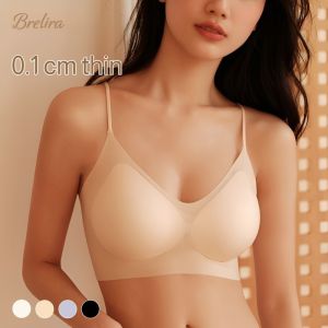 『Brelira』Seamless Ice Silk Bra Ultra-Thin Gather Underwear Honeycomb Cup Comfort Fit Everyday Wear Women Lingerie