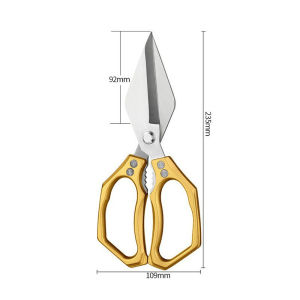 Allieuka Kitchen Scissors Stainless Steel Heavy Duty Bone Fish Meat Cutter Non Slip Handle Rust Resistant