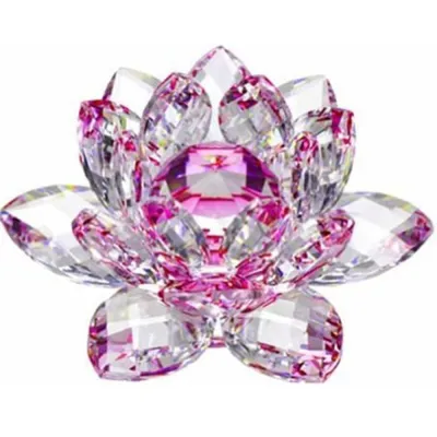 NCNC Hue Reflection Crystal Lotus Flower 3 Foots Anti-slip Glass Lotus Feng Shui Decor Elegant 3 Layers Sun Catcher Ornaments Party