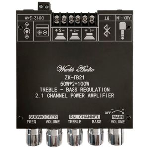 (ราคาส่ง) แอมป์จิ๋ว ZK-MT21 ดิจิตอลบลูทูธ 5.0 เครื่องขยายเสียงโมดูล 50W * 2 + 100W กำลังสูง 2.1 ช่องสัญญาณบลูทูธเครื่องข