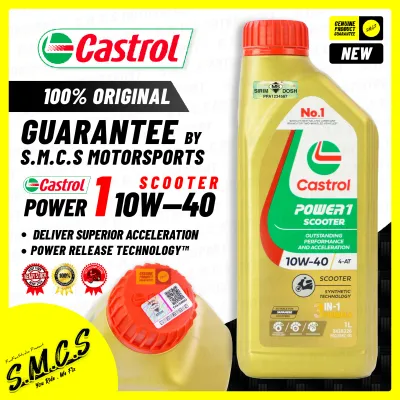 Castrol 10W40 Power 1 SCOOTER OIL (NEW) [𝟭𝟬𝟬％ 𝗢𝗥𝗜𝗚𝗜𝗡𝗔𝗟] Minyak Hitam SKUTER Castrol 10W40 Power 1 Cruiser Engine Oil NVX VARIO ADV