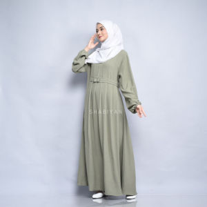 Shabiyan 494 Gamis polos premium crinkle wanita muslimah | Sheza