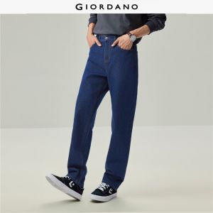 Giordano Beau Monde Men Mid rise five-pocket washed denim jeans Free Shipping 13116712