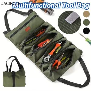 JACIRCLE Portable 5 Compartments Tool Bag Thicken Oxford Cloth Foldable Repair Tool Storage Bag
