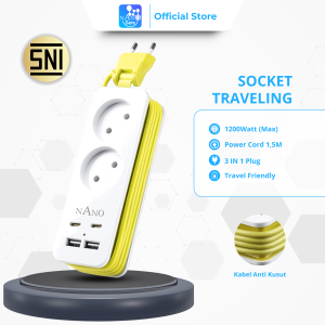 NANO CARE Stop Kontak Traveling 2 Lubang Saklar + 4 Port USB/2 Lubang Saklar+2 Port USB+2Type C