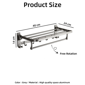 Johor Seller | Rak Bilik Air Bathroom Toilet Towel Rack Foldable Faucet Glass Rack Toilet Brush Storage Hooks Hanger Hair dryer Holder