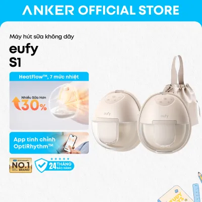 Máy hút sữa không dây Eufy S1 sưởi ấm 7 mức tăng 30% sữa app tinh chỉnh 7 lực hút chuẩn y khoa tặng kèm túi đựng