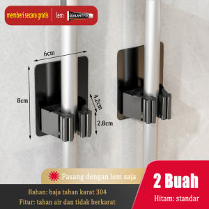 Meidoo Mop Hook Rack Mop Holder Clip 304jepitan Pel Dapur Kamar Mandi Anti Karat Tanpa Penanda