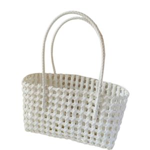 Plastic Hollow Weave Bag Countryside Style Large Capacity Beach Tote Bag Bohemian Style Bucket Bag Woman PVC Handbag Girls2026