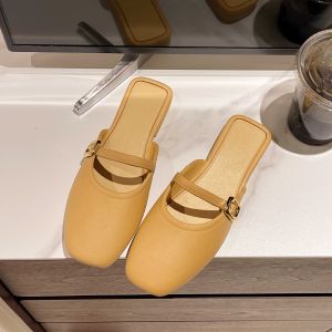 COD  Dép Sục Bít Mũi Dép Lê Mũi Vuông Đi Ra Ngoài Mùa Hè Mẫu Mới Năm Cho Nữ Giày Muller Lười Nhẹ Nhàng Đế Bằng  CNN