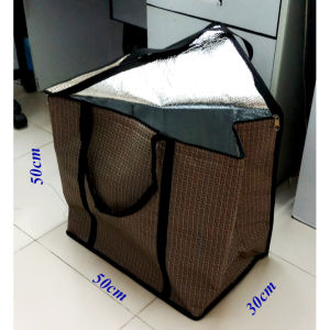 Túi giữ nhiệt túi giao hàng lớn hình hộp vải bố hay vải dù dầy 50x30x50cm. tx100