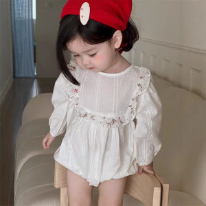 Baby Autumn Lace Romper 2025 Autumn New Arrivals: Korean Style Baby Romper for Girls Baby Autumn Outfit