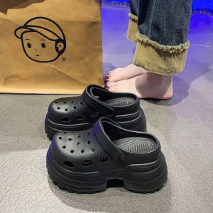 [Free Shipping] 10Cm Thick-Soled EVA Clogs WomenS Outdoor Wear Height-Increasing Closed-Toe Slippers New Style High-Heeled Sandals WomenS Beach Shoes