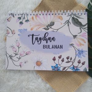 BUKU TAGIHAN BULANAN MOTIF BUNGA UK A5 JILID SPIRAL ISI 100 HALAMAN NON-CUSTOM