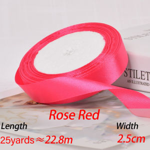 (2.5Cm/25 Yards/Roll) Gift Ribbon Color Ribbon Diy Gift Packaging Flower Packing Birthday Party Ribbon Roll