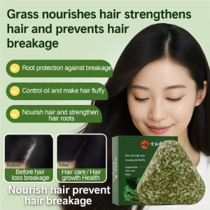 Organic Natural Polygonum Solid Shampoo Soap Herbal Hair Growth Soap Hair Darkening Anti Hair Loss Anti-dandruff Anti-itch Oil Control