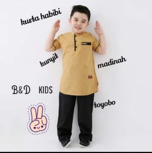 Setelan Pakaian Anak Laki-laki Baju Koko Habibi Model Kurta Pakistan 3-12 Tahun Terbaru B&D Kidswear