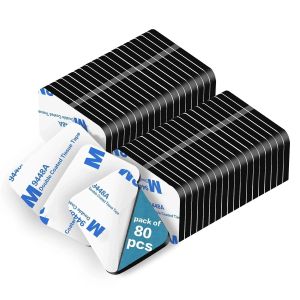 Double Sided Tape HeavyDutyDouble Sided Tape for Walls48Pcs 2 Sided Sticky Waterproof Pads1.96 * 1.18 Inch Super Strong Removable Double-Sided Foam Mounting Black Hanging Tape for Home & Office