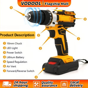 【🔥Local delivery⚡️】21V Cordless Drill 25+1 คลัทช์ลิเธียมไฟฟ้ามือเจาะสูงสุดแรงบิดสูงสุด 25+1 นาโนเมตรเครื่องมือไฟฟ้า 1350rmp สำหรับบ้านและซ่อมแซมที่บ้านและซ่อมแซม