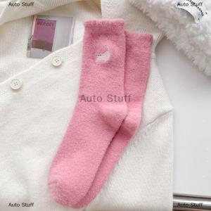 [COD] Auto Stuff ถุงเท้ายาวปานกลางน่องทำจากผ้ากำมะหยี่มีขนยาว5คู่ถุงเท้าหนานุ่มให้ความอบอุ่นในบ้านสำหรับฤดูใบไม้ร่วงฤดูหนาว