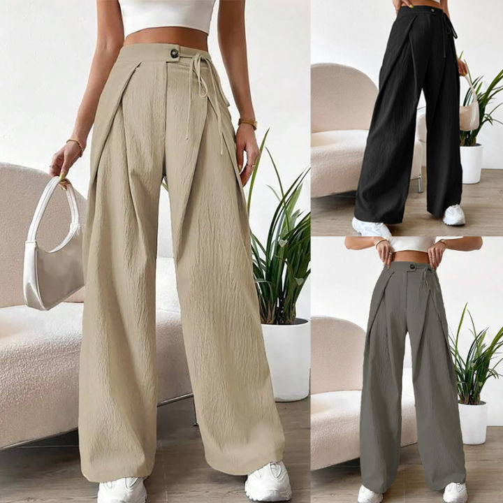 Casual Loose Pants Outfit Striped Wide Leg Pants Casual Loose