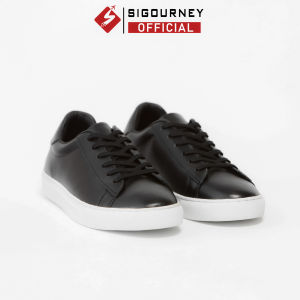 Giày thể thao nam da bò màu đen SIGOURNEY giày sneaker TT-002 bảo hành 18 tháng