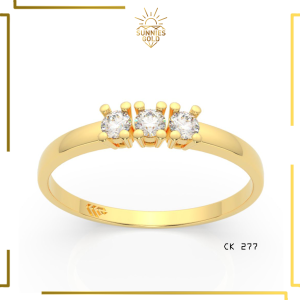 CINCIN EMAS WANITA KADAR 375 DAN KADAR 300 CINCIN MATA TIGA SIMPEL CANTIK CINCIN WANITA CK 277