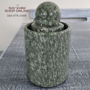 ชุดหินหมุนมงคลสีเขียวผลิตจากหินอ่อนแท้