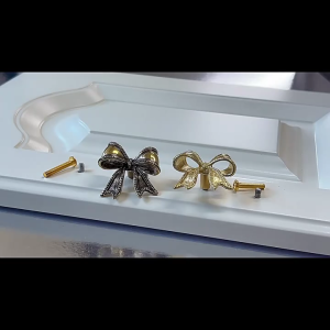 Vintage Styles Brasses Bows Handle For Drawers Wardrobes Cabinets Corrosions Resistance Ergonomic Home Decoration