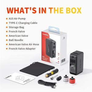 2026 TOWILD A15 Intelligent Bike Air Pump 150PSI High PressurePortable Electric Pump For AV/FV Tire Inflator Bike Accessories