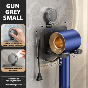 Borong365 Pemegang Pengering Rambut Wall Mounted Hair Dryer Holder Bathroom Hair Dryer Organizer Punch-free Shaver Storage