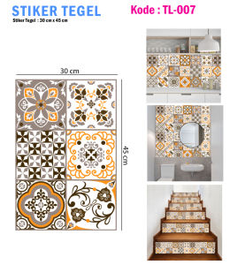Stiker Tegel Lantai Stiker Dekorasi Keramil Wallpaper Dinding Kamar Dapur Tangga Hitam TL05-07