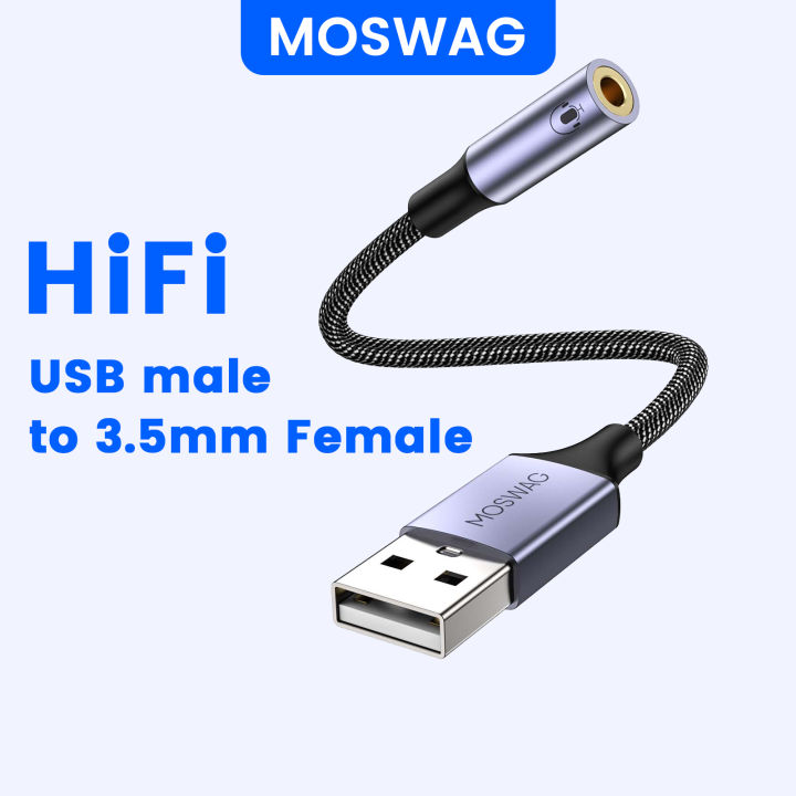 USB to Audio Jack Adapter, External Sound Card Jack Audio Adapter