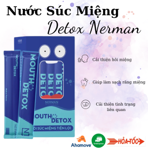 Nước súc miệng dạng gói Mouth Detox Nerman  - Hổ Trợ Ngừa Hôi Miệng - Nhiệt Miệng - Bảo Vệ Răng - Hộp 10 Gói -10ml/Gói