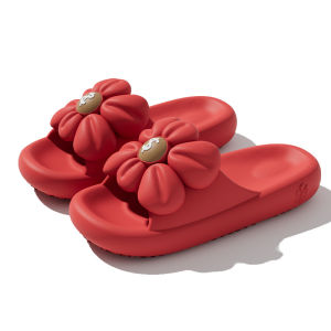 Free Shipping Trendy Solid-Color Floral Slip-On Sandals For Women Suitable For Both Indoor And Outdoor Wear With A Soft Sole For Comfortable And Cool Walking