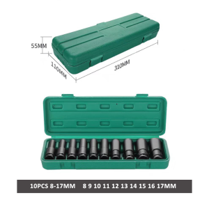 Chrome Vanadium Impact Socket Set For Car Tire Maintenance And Engine Assembly Work 1/2 Inch 10/20pcs
