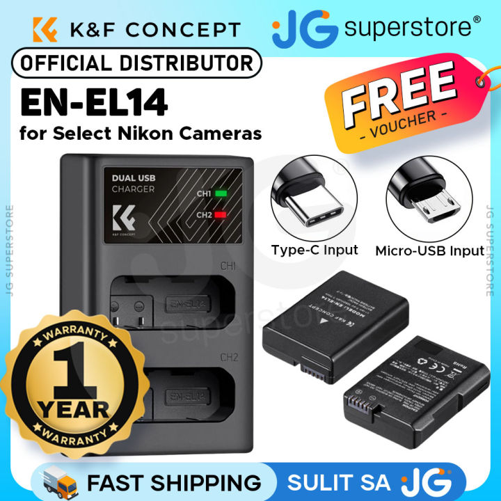 K&F Concept EN-EL14 Replacement Camera Battery 1050mAh for