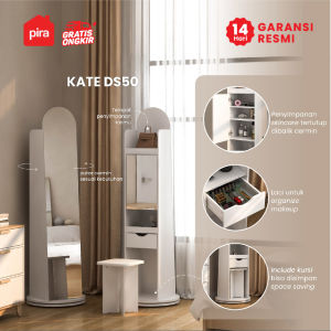 PIRA - KATE DS50 Meja Rias / Cermin Full Body / Meja Rias Minimalis Set Kursi