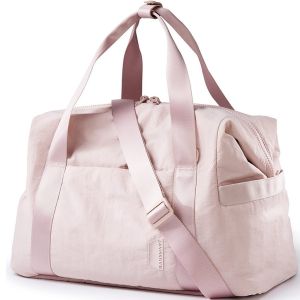 BAGSMART Travel Duffel Bag for Women Waterproof Shoulder Bag Large Capacity Sports Gym Bag with Yoga Mat Buckle
