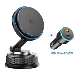25W Qi2.2 Car Magnetic Wireless Charger Mount Vacuum Suction Cup With 63W Adapter For IPhone 18 17 16 Pro Max  S26 Ultra