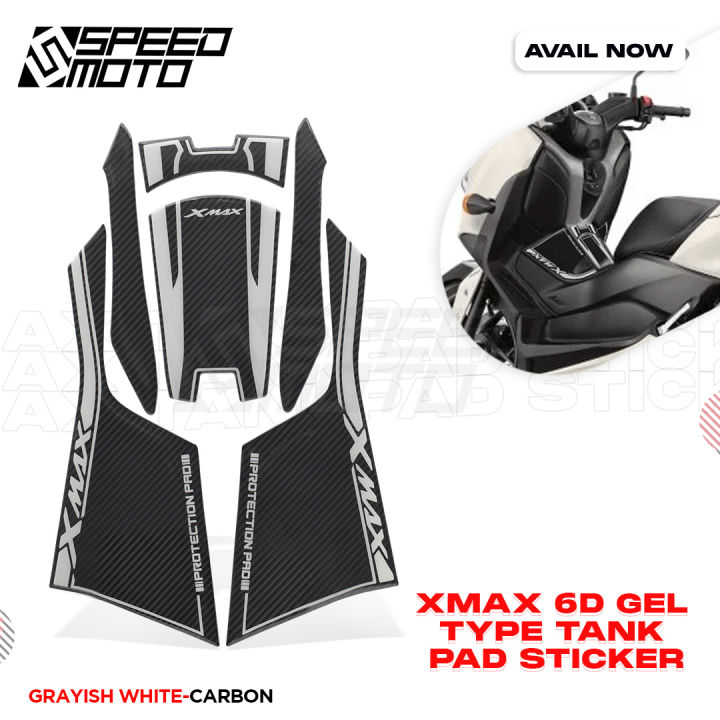 XMAX 300 6D GEL TYPE TANK PAD FISHBONE CARBON STICKER TANK PROTECTION PAD  DECAL STICKER SPEEDMOTO