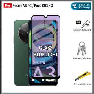 Full Cover Tempered Glass Anti  Blue Light For Xiaomi Redmi A3 9A Anti Gores Kaca Premium Anti Radiasi UV Blue Ray Screen Protector