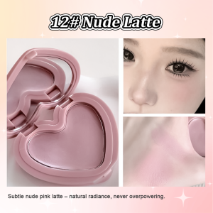 Kakashow Heart-Shaped Cream Blush: Hydrating And Moisturizing Highly Pigmented Easy To Blend Naturally Brightens Skin Tone And Provides 24-Hour Long-Lasting Wear For A Natural Korean Makeup Look.