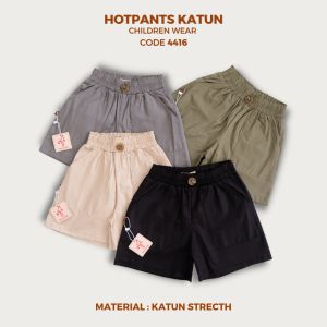 Celana Pendek Anak Perempuan HotPants Katun Motif Kancing Depan Usia 3 - 10 Tahun Nomenakids 4416