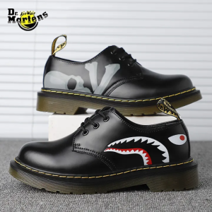 Low-top genuine leather British style ankle boots graffiti mens casual leather shoes loafers Adrian Dr. Martens